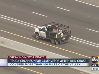 Pursuit suspect crashes up north after chase that started in Gilbert
