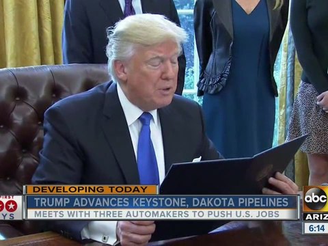 President Trump advances Keystone, Dakota pipelines as part of second day in office