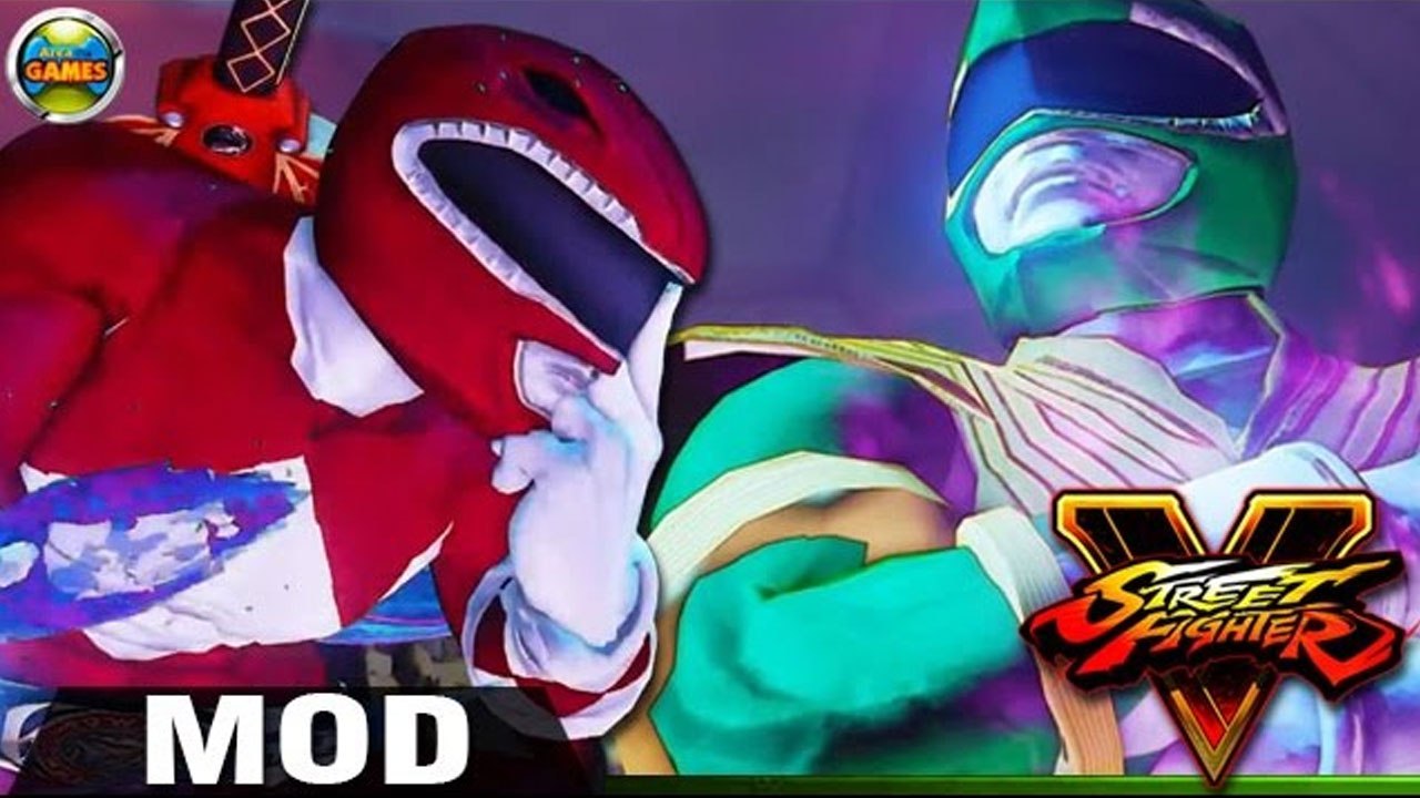 Street Fighter V: Red Ranger vs Green Ranger (Ryu vs Bison) Gameplay PC Mod