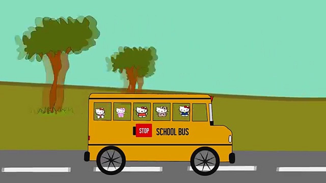Wheels on the bus go round and round song Hello Kitty English | Nursery Rhymes for Kids