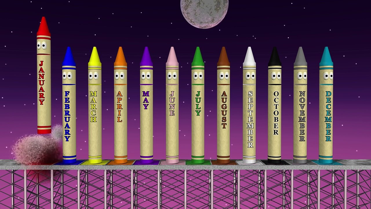 Learn Months of the Year with Calendar Crayons in Space