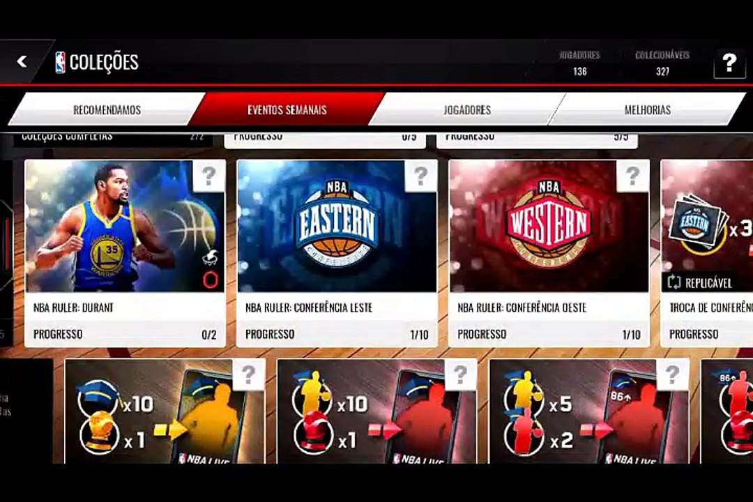 Como conseguir colecionáveis Kevin Durant 99 o mais rápido possível - NBA live mobile