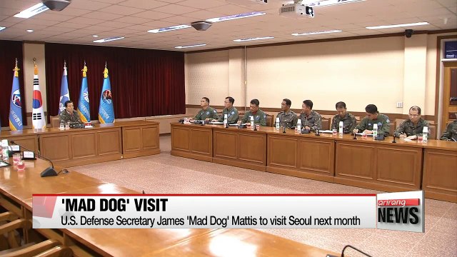 U.S. Defense Secretary James 'Mad Dog' Mattis to visit Seoul next month