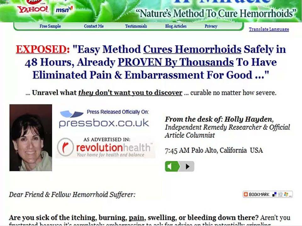 hemorrhoid alternative cures- h miracle review