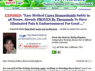 hemorrhoid alternative cures- h miracle review