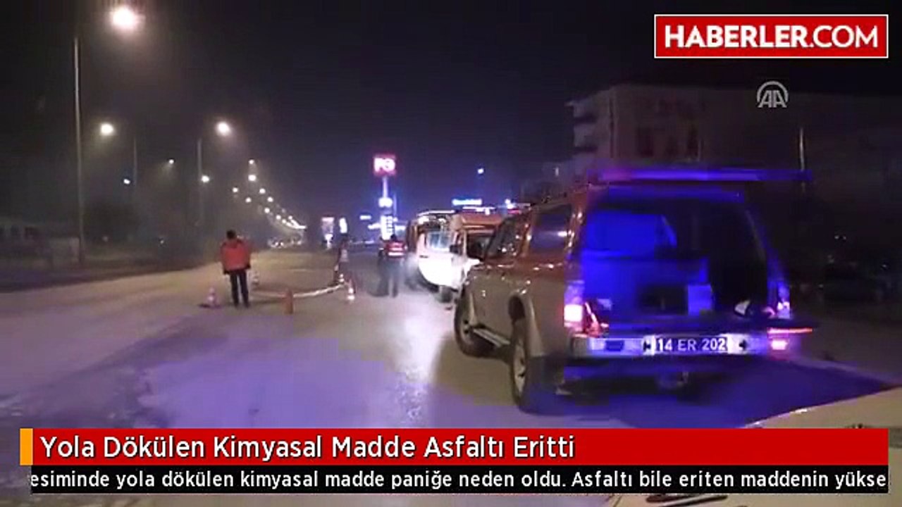 Yola Dökülen Kimyasal Madde Asfaltı Eritti
