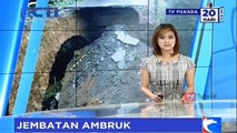 Jembatan di Sukabumi Ambruk Putus Akses Dua Kecamatan