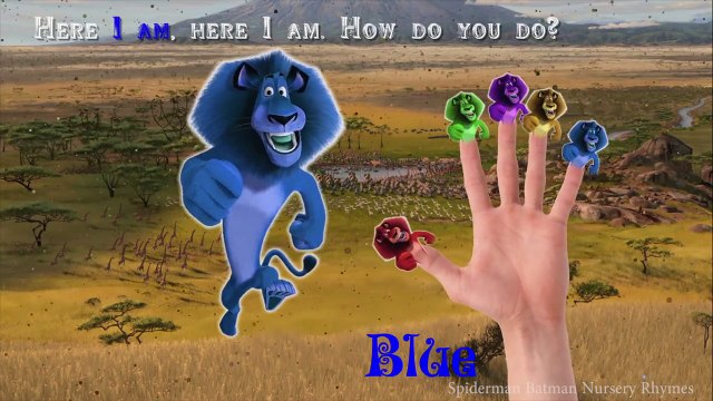 Alex the Lion Finger Family Nursery Rhymes Songs | Madagascar Alex Learning Colors for Children