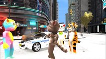 LEARN COLORS POLICE CARS & COLORS TALKING TOM CARTOON FOR KIDS ANIMATION RHYMES COMPILATON