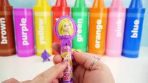 Disney Princess Giant Crayons Bath Paints Learn Colors and Nail Polishes Toy Surprises