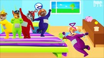 Five Little PAW PATROL TELETUBBIES Jumping on the Bed | 5 Little Monkeys - Nursery Rhyme Song