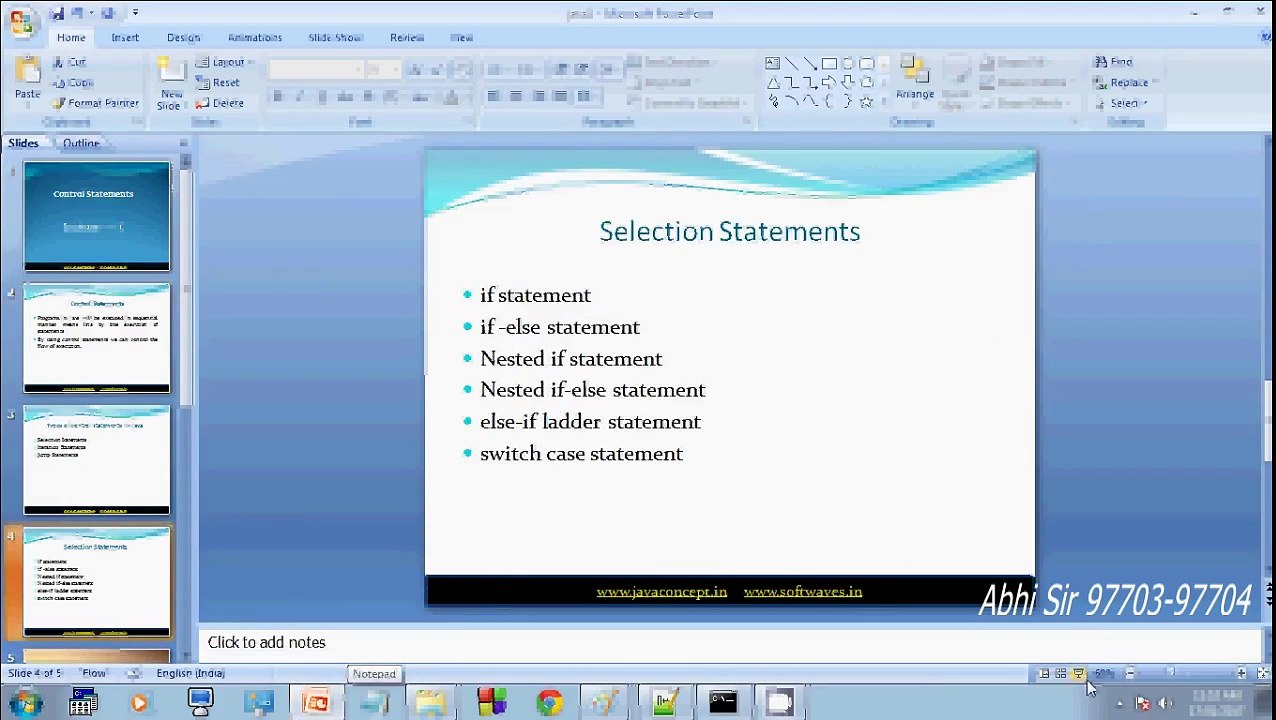 control statements in java (in Hindi) Part-1