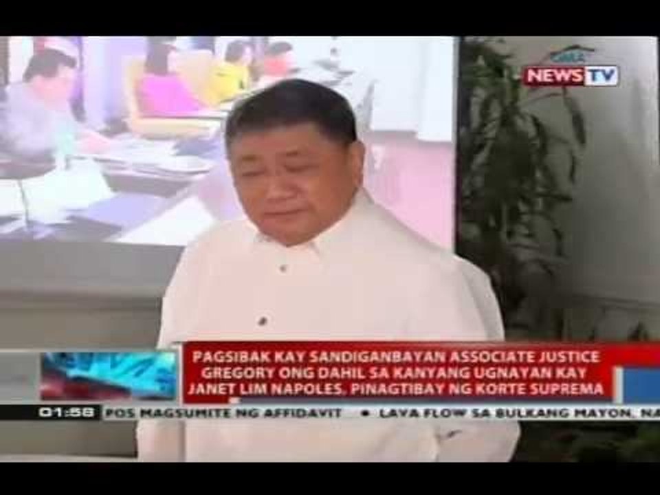 Pagsibak kay Sandiganbayan Assoc. Justice Gregory Ong, pinagtibay ng Korte Suprema