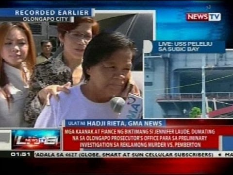 Mga kaanak at fiance ng biktimang si Jennifer Laude, dumating na sa olongapo prosecutors office
