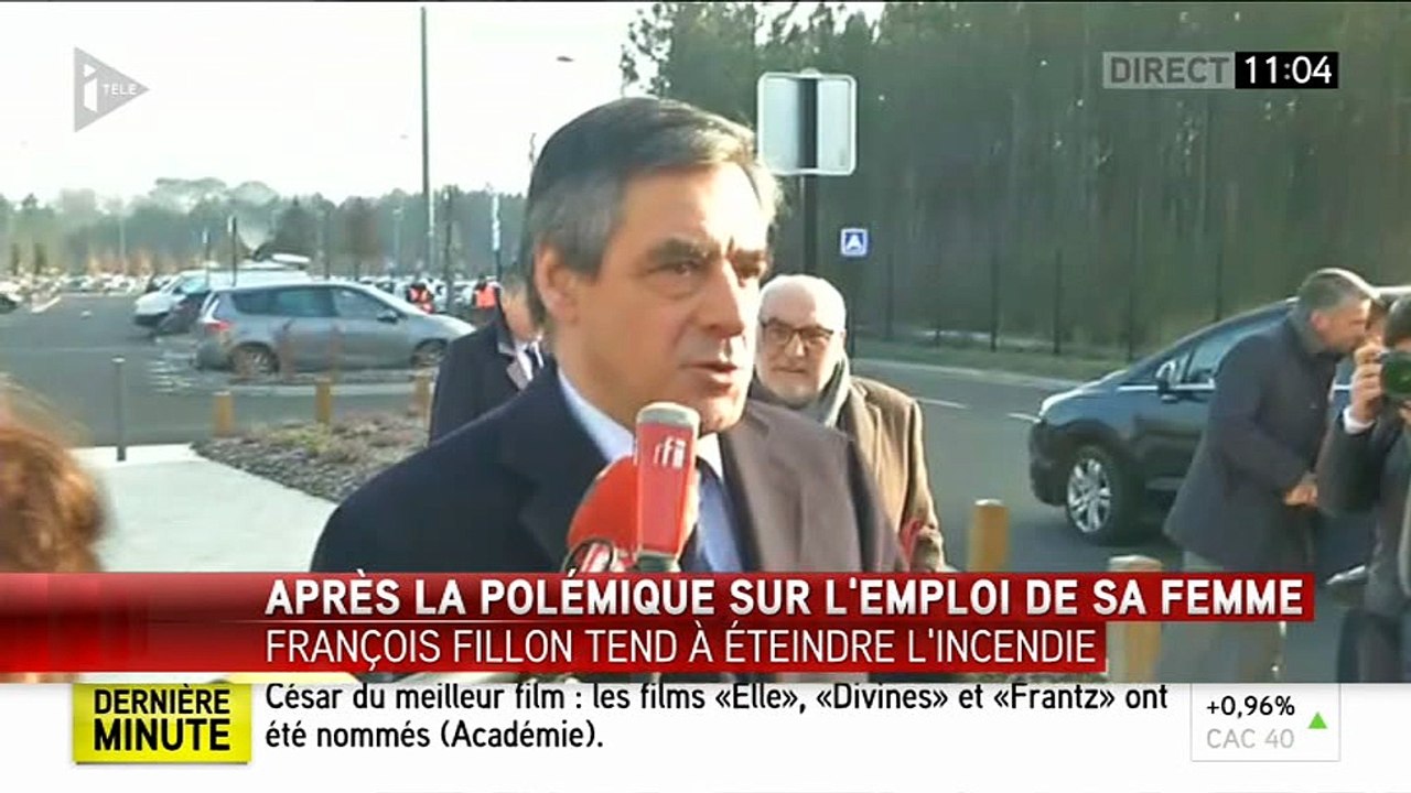 François Fillon se dit "scandalisé par le mépris et la misogynie" de l'article du Canard Enchaîné sur son épouse