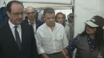 Presidente de Francia visita zona veredal de reunión de las Farc en suroeste de Colombia
