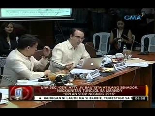 24 Oras: Ilang senador at opisyal ng UNA, nagkainitan sa umano'y 'Oplan Stop Nognog 2016'
