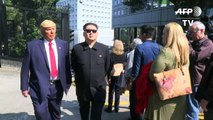 Trump and Kim Jong-Un impersonators hit Hong Kong