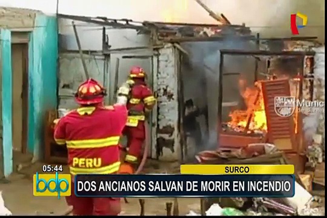 Surco: ancianos salvan de morir en incendio