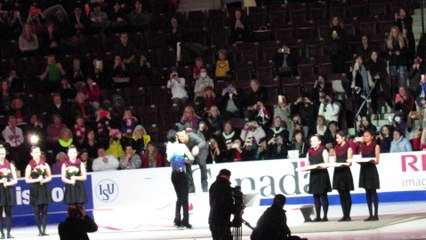 Men's Victory Ceremony 2016 Skate Canada International - medals & flowers