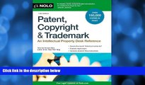 Big Deals  Patent, Copyright   Trademark: An Intellectual Property Desk Reference  Best Seller