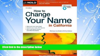 Big Deals  How to Change Your Name in California  Best Seller Books Most Wanted