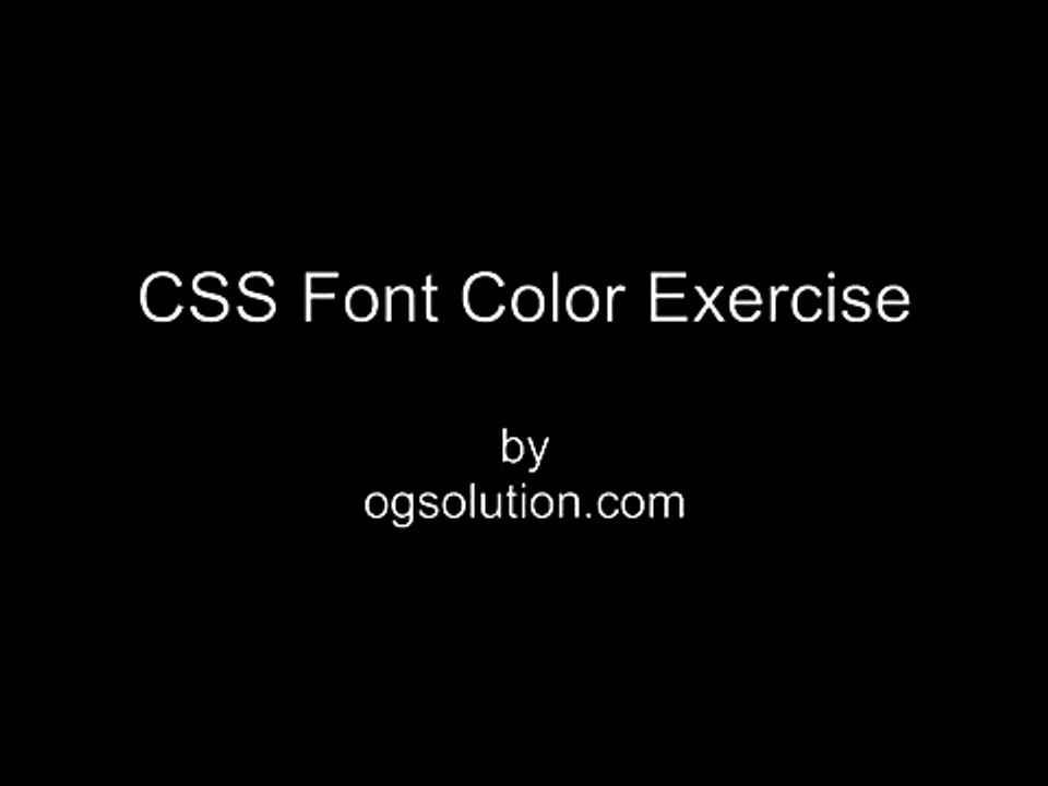 CSS Font Color