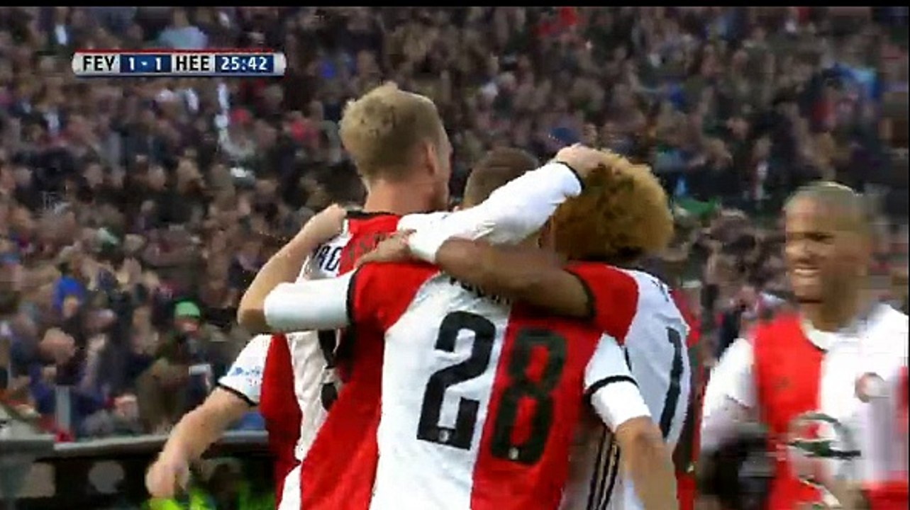 Jorgensen GOAL (1:1) Feyenoord vs Heerenveen