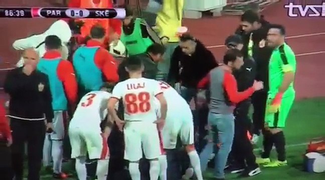 Momenti kur një tifoze u alivanos në fushë gjatë ndeshjes Partizani – Skënderbeu