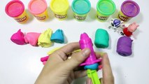 Play doh ice cream pink! - Peppa PIG watch Make cream Rainbow Playdoh FroZen toys