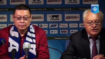 Conférence de presse de James Zhou, nouvel actionnaire majoritaire de l'AJA