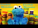 Cookie Monster Count n' Crunch Eats Cookies and Play Doh Cookies