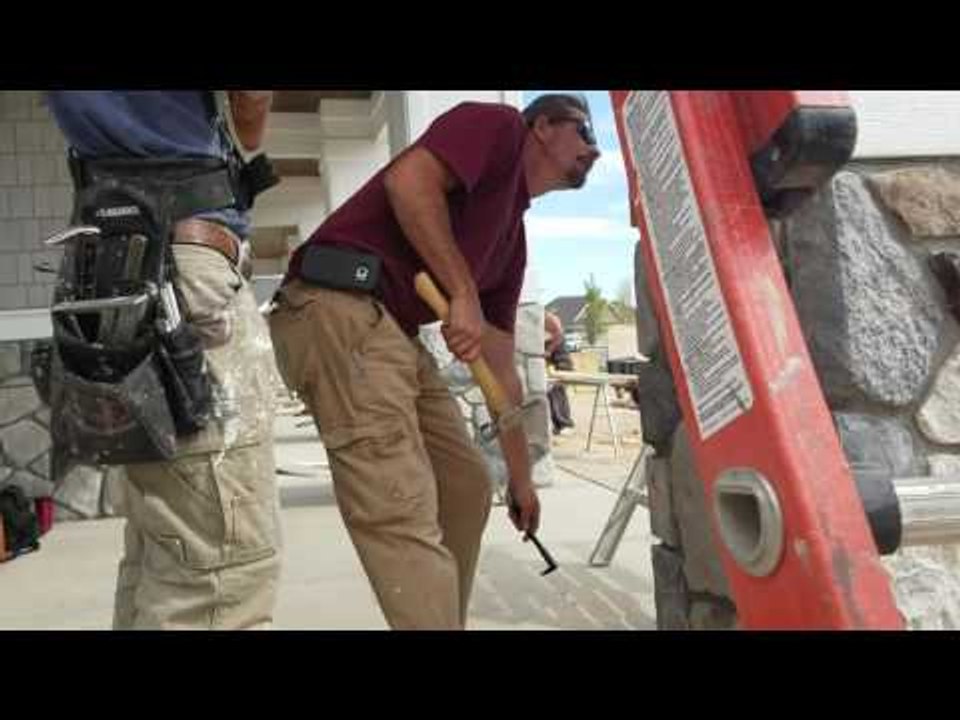 Builders Rescue Cat Trapped in Pillar