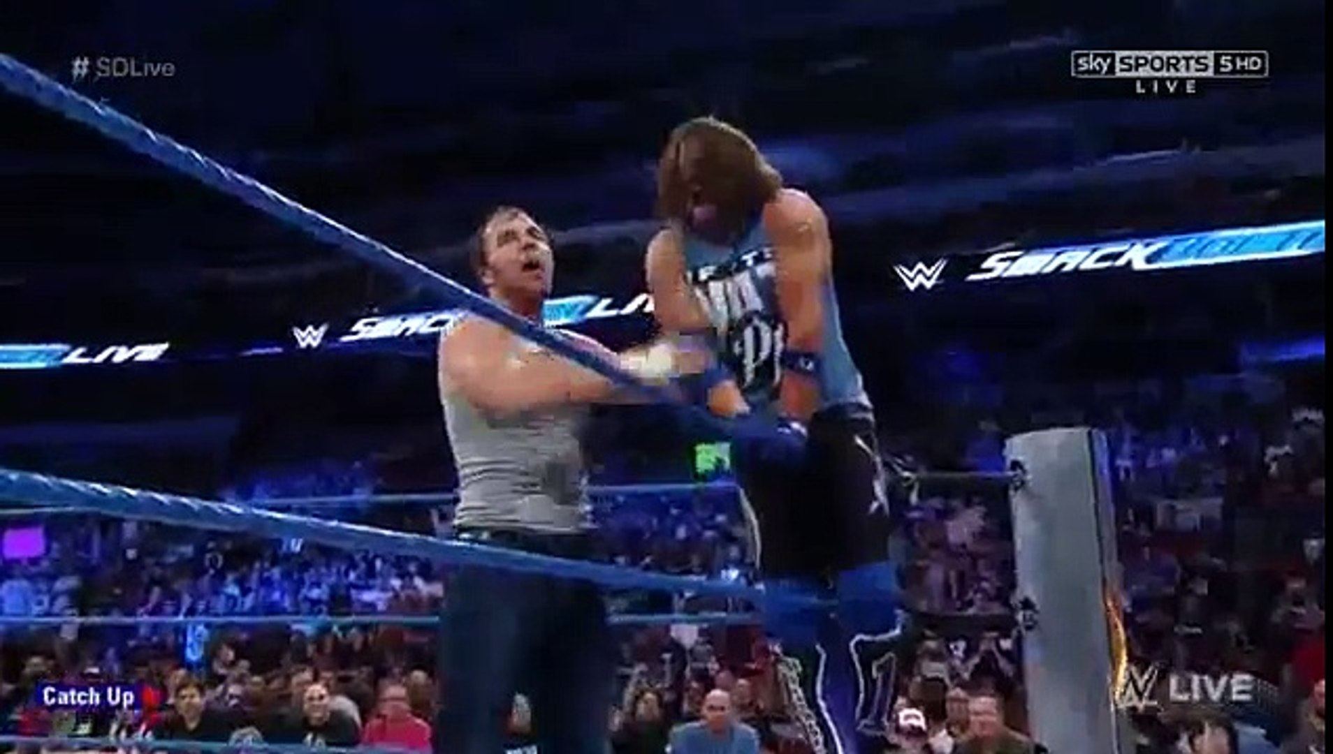 WWE funny moments - Dean ambrose vs Aj styles - WWE SmackDown 30 August  2016 - video Dailymotion