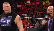 Bill Goldberg Face to face vs Brock Lesnar FullHD See Whats Happen Goldberg attack Brock Lesnar 2016