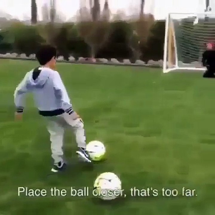 Cutest Video Of Cristiano Ronaldo Playing Soccer With His Son