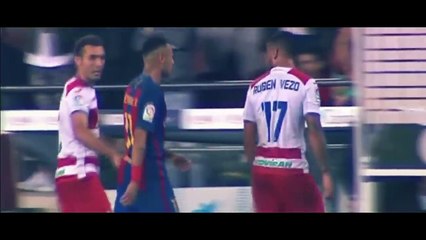 Neymar pousse Ruben Vezo dans les escaliers