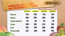 Cene voća na zelenim pijacama za period 24-28.10.2016.