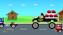 Batman Monster Truck Collecting Pokemon - Monster Trucks For Children - Kids Cartoon-kids tv