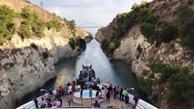 Corinth Canal Greece Transit on Cruise Ship (Time-lapse)