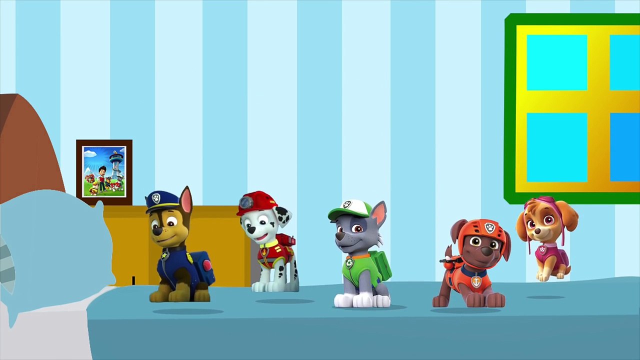 PAW PATROL FIVE LITTLE MONKEYS JUMPING ON THE BED NURSERY RHYMES - 5 LITTLE MONKEYS PAW PATROL SONG