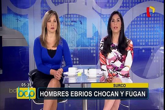 Surco: hombres ebrios chocan auto contra poste