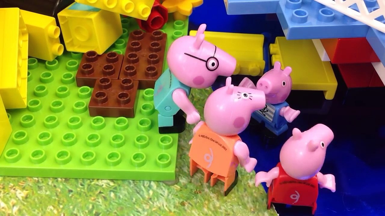 Peppa Pig Pirate Ship Construction Set Parody George Blows Up House Stop Motion Lego