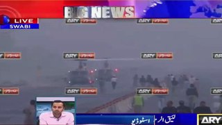 Two Army helicopters landed near Sawabi interchange