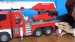 Bruder. Большая пожарная машина Scania с выдвижной лестницей. Игрушка для детей. 03590. Bruder Toys