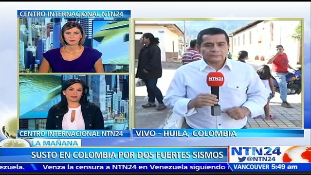 Al menos 80 viviendas afectadas dejan sismos de magnitud 5.4 y 5.0 que sacudieron el centro y sur de Colombia