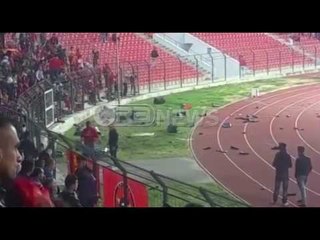 Incidenti në "Elbasan Arena", pamje pas nderprerjes se ndeshjes Partizani - Skenderbe