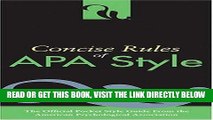 [READ] EBOOK Concise Rules of APA Style (Concise Rules of the American Psychological Association