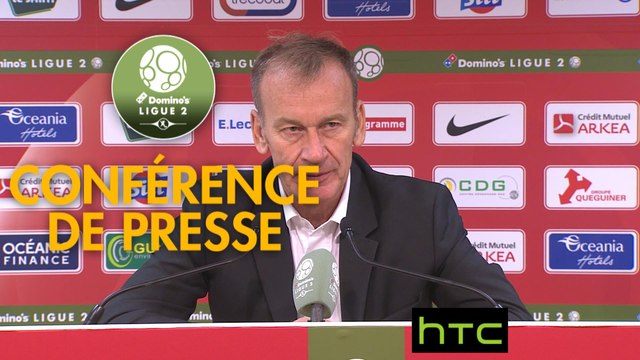Conférence de presse Stade Brestois 29 - RC Lens (1-2) : Jean-Marc FURLAN (BREST) - Alain CASANOVA (RCL) - 2016/2017