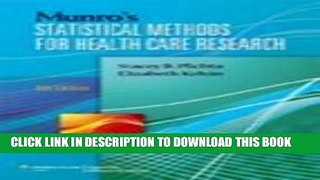 Read Now Munro s Statistical Methods for Health Care Research Download Online